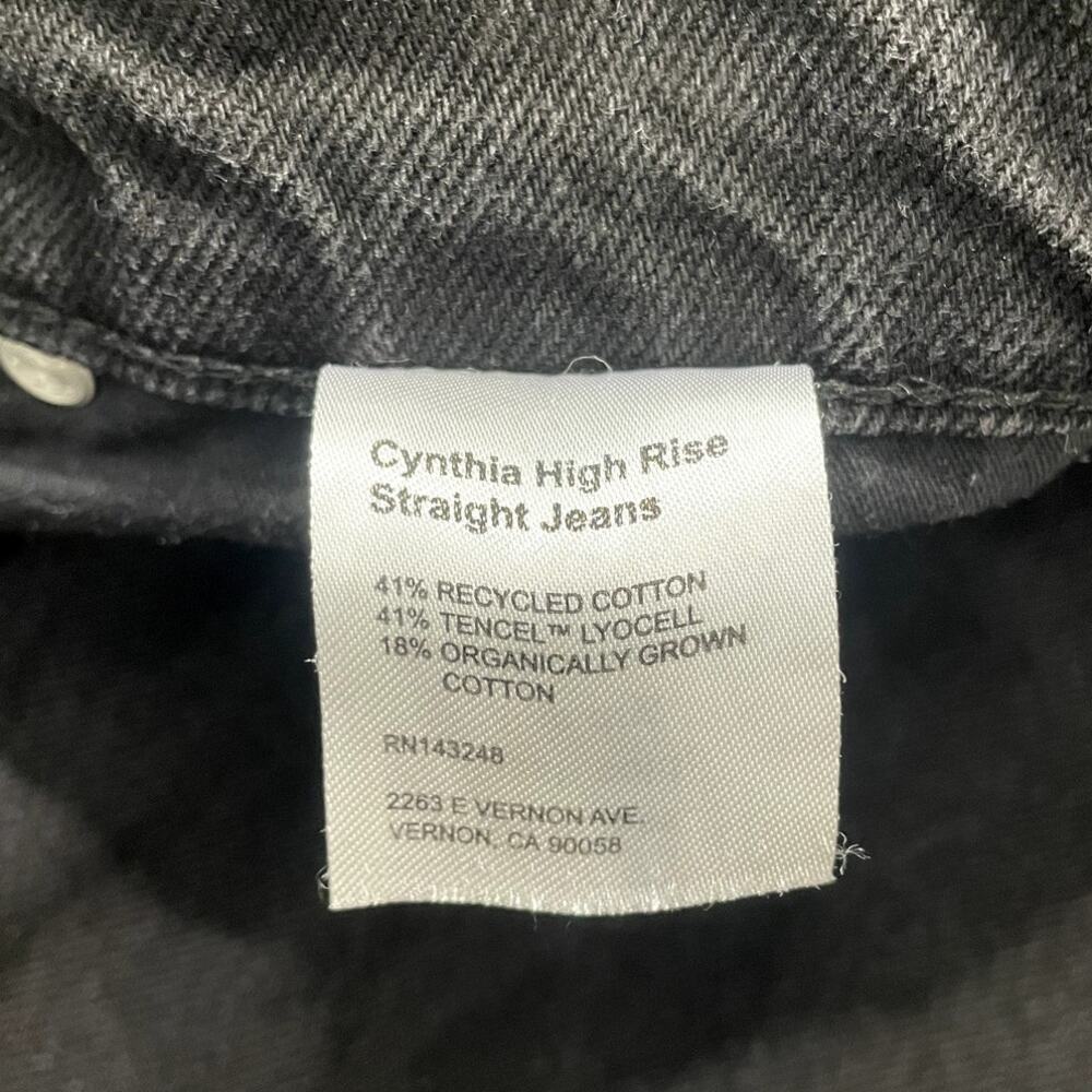 Reformation Cynthia High Rise Straight Leg Jeans Black Size 26 Minimalist Chic - Picture 12 of 13